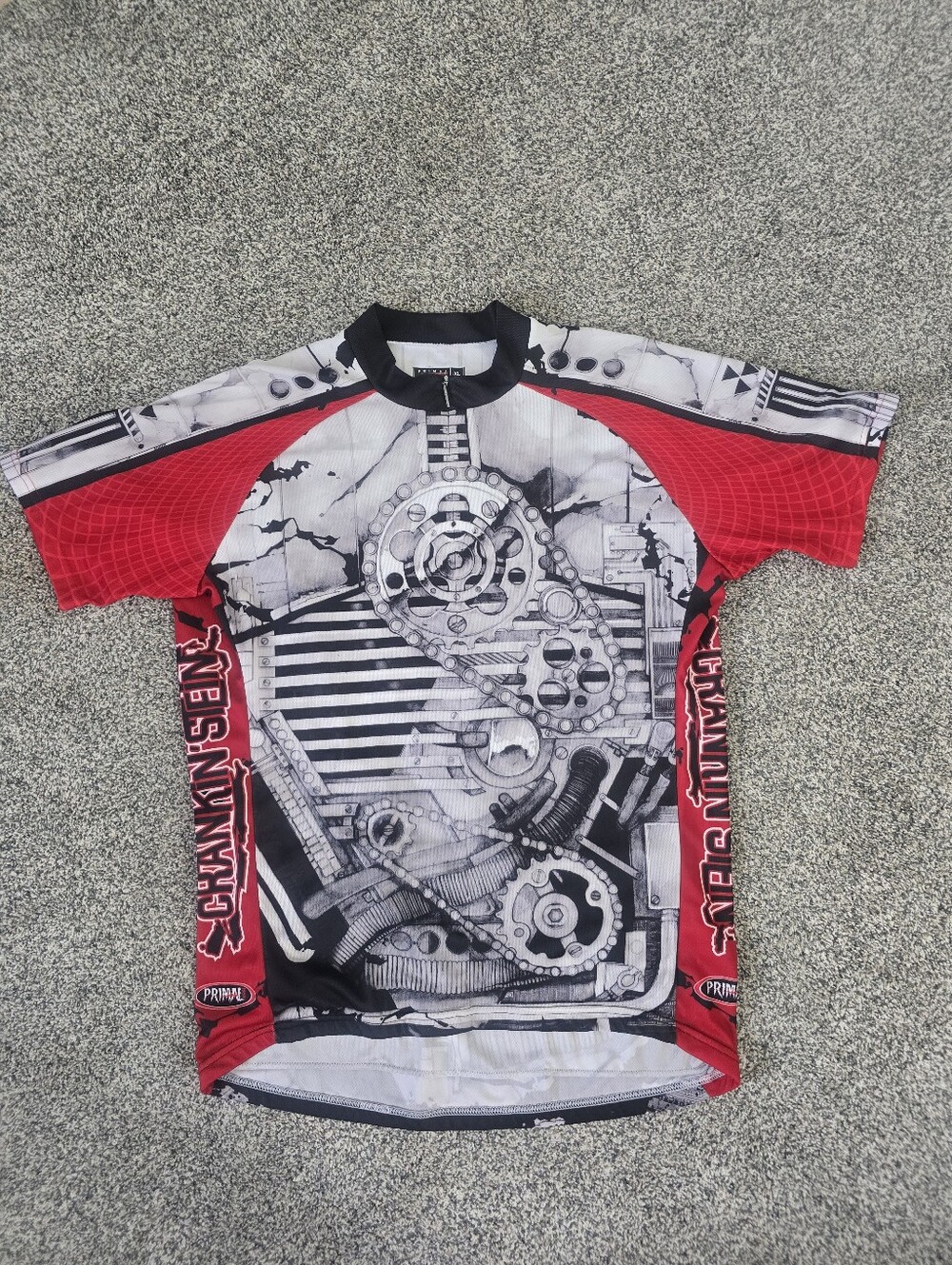 Primal Wear Crankin' Stein Mens Cycling Jersey Bike 1/2 Zip Shirt Size XL